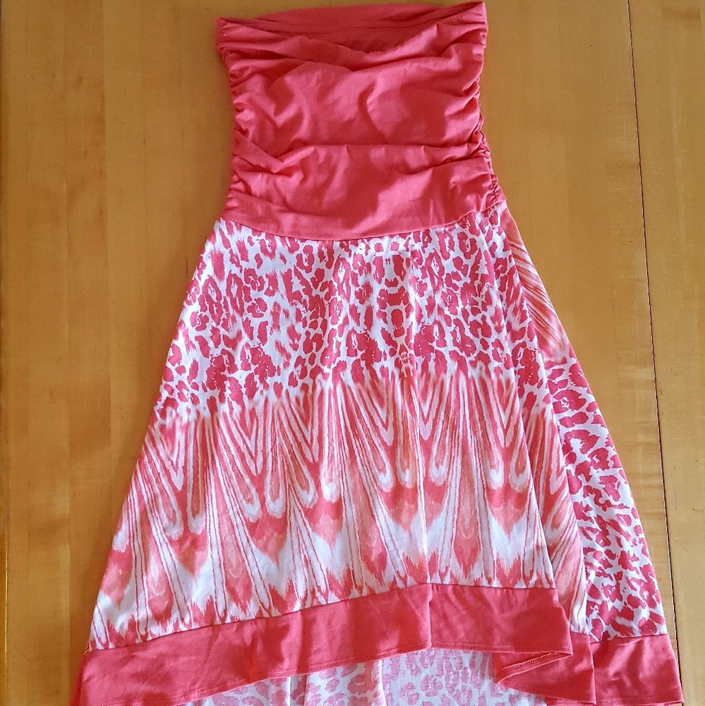 Pink high low vanity dress